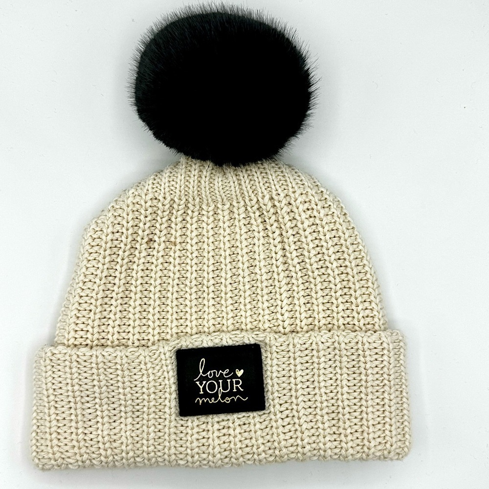 Love Your‎ Melon Pom Pom Knit Cotton Beanie